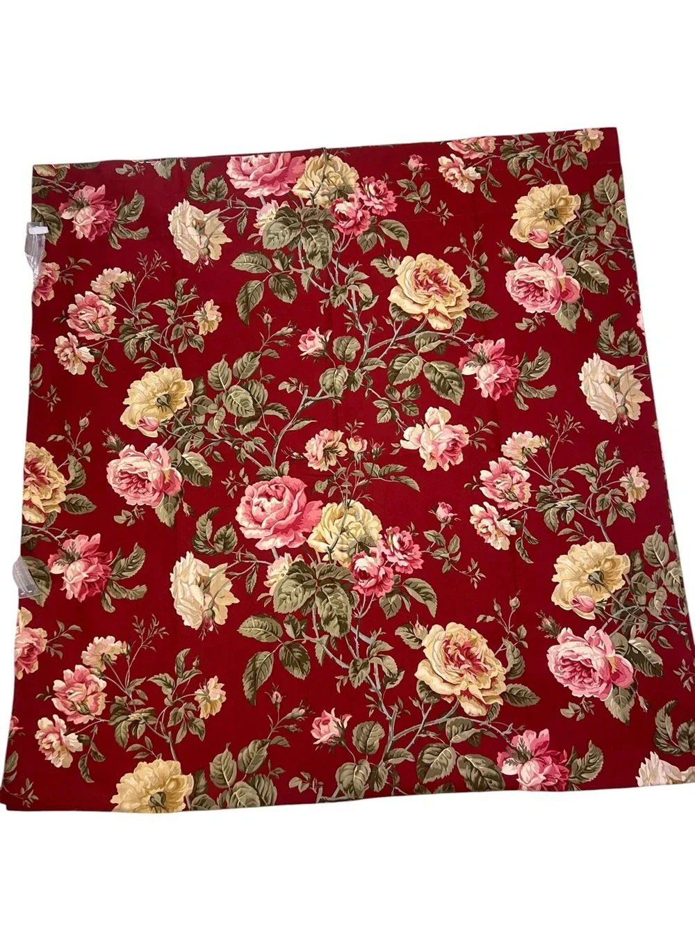 2 Waverly Ballad Bouquet Curtains Panels Floral Lined Red Rod Pocket 40”x 87”